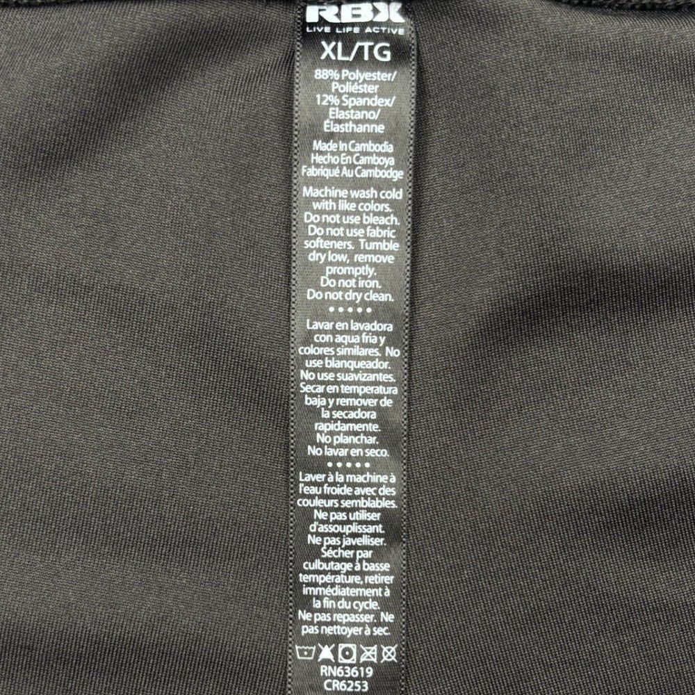 RBX Womens XL Black High Rise Athletic Pocket 7/8 Ankle Leggings CR6253 - Picture 9 of 9